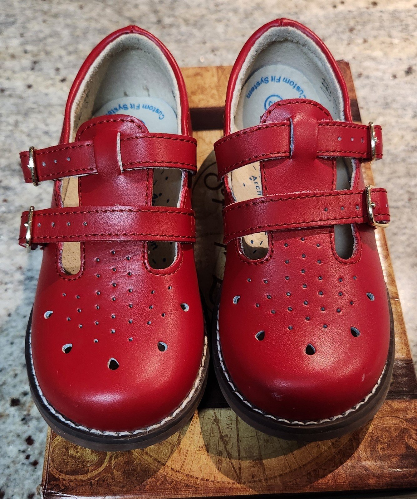 Toddler Girl Red Hard Sole Shoes