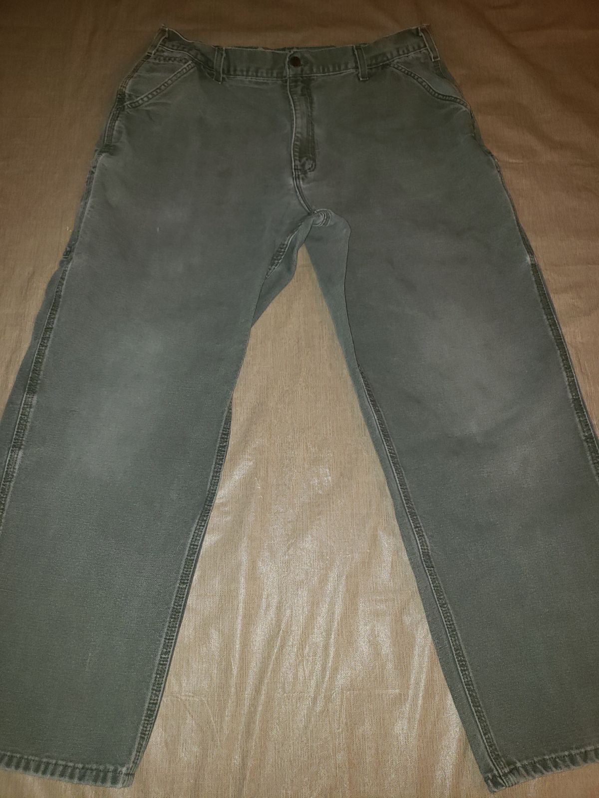 Carhartt Men's Dungaree Fit Lightly Faded Gray Work Pants