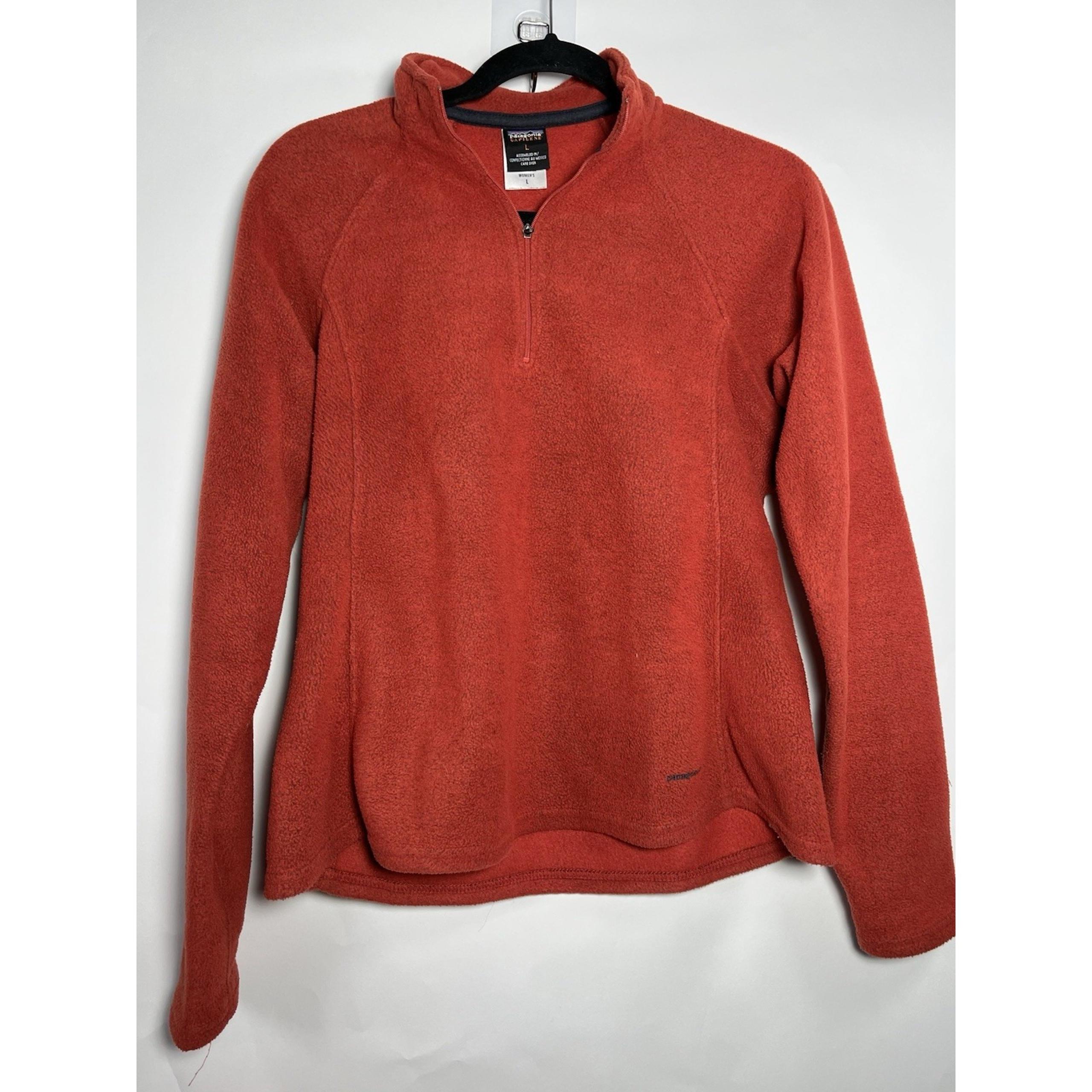 Patagonia 1/2 Zip Capilene Orange Fleece Pullover Women's Size Large Baselayer