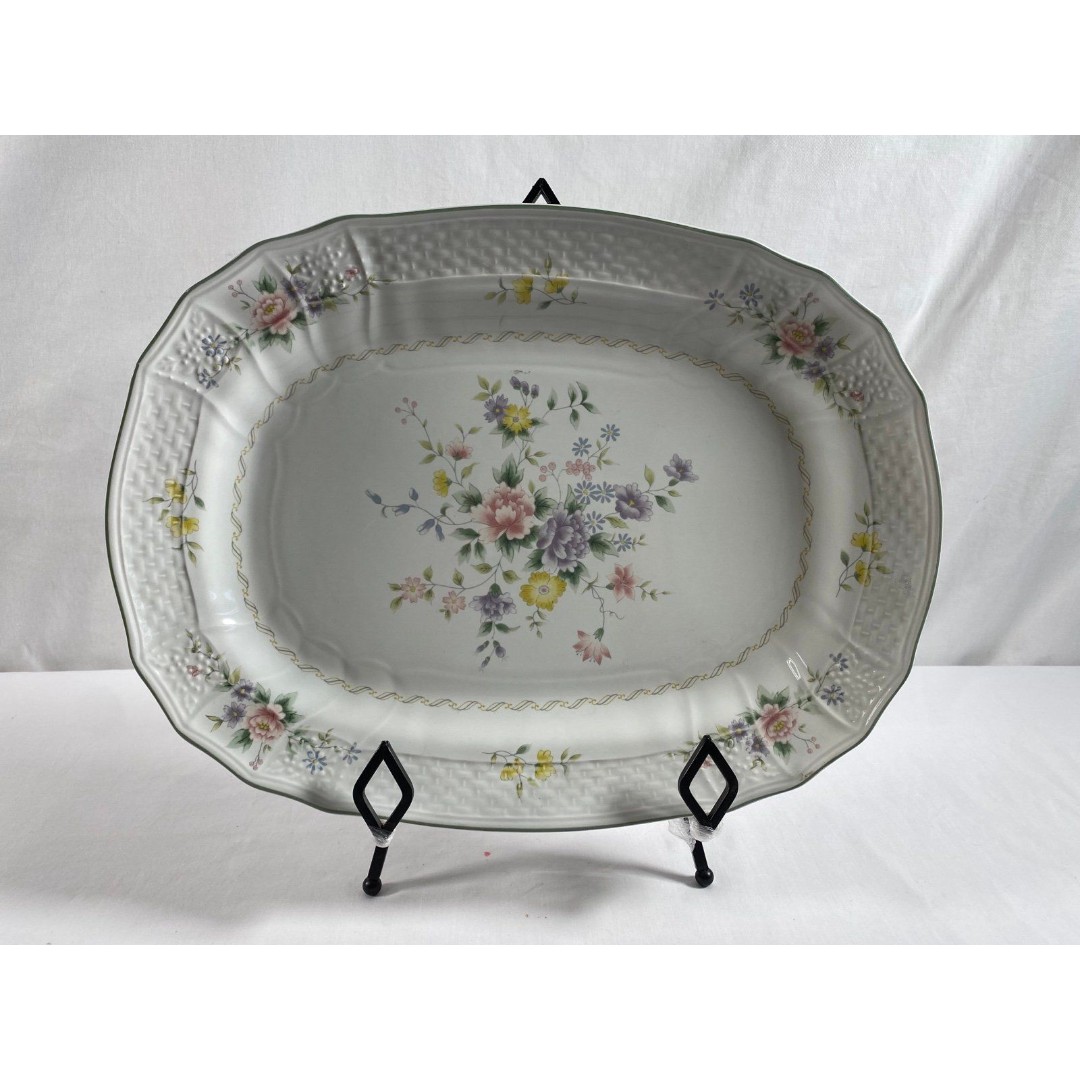 Mikasa Renaissance Antique Rose 15” Serving Platter Tray Porcelain Japan D4952