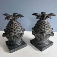 Hen-feathers home accents candle holders pair pineapple tropical safari indoor