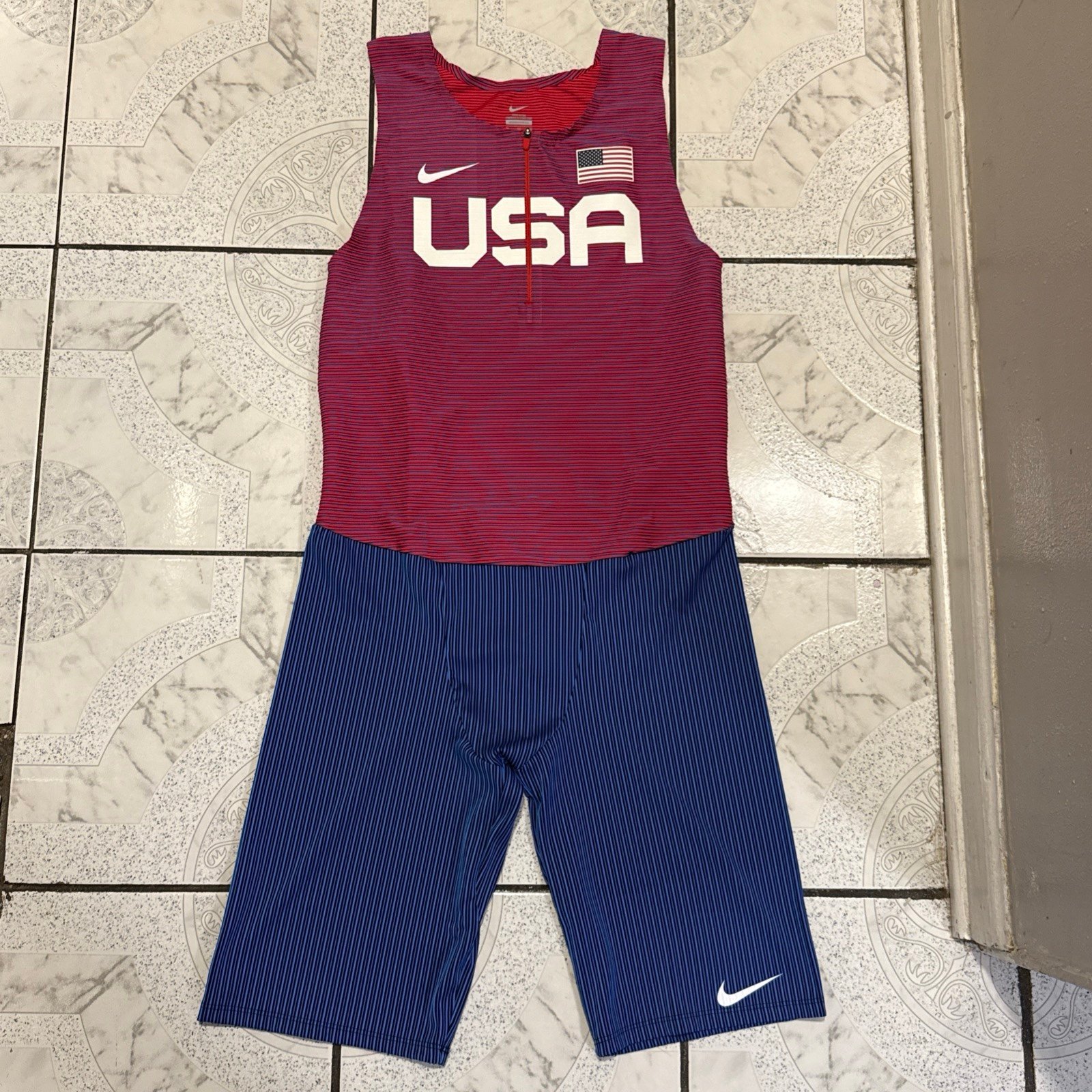 New Nike Pro Elite Team USA Sleeveless Track Speedsuit Men’s Size XL AO8505-xxx