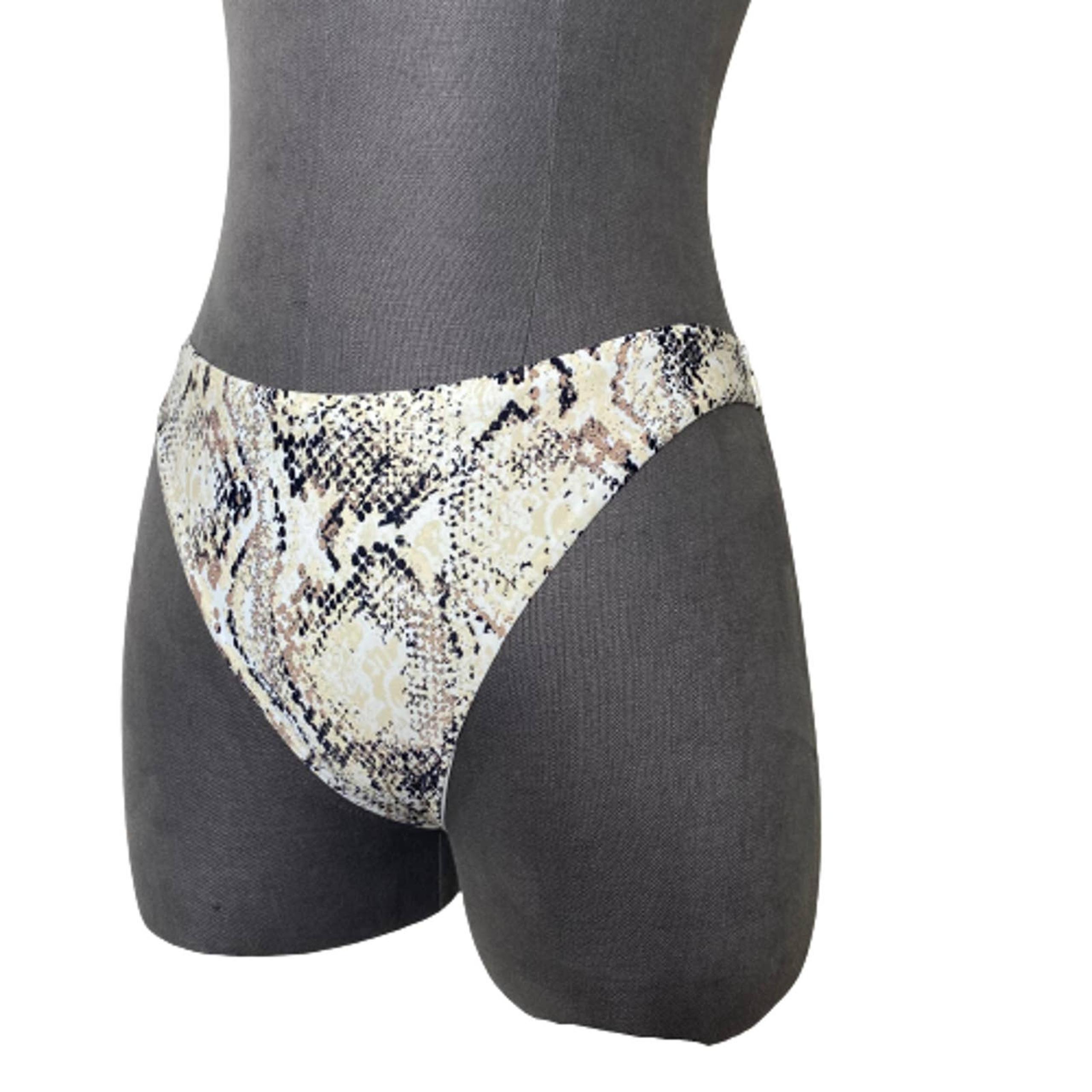New! Letarte Women's Snakeskin Classic Bikini Bottom Medium