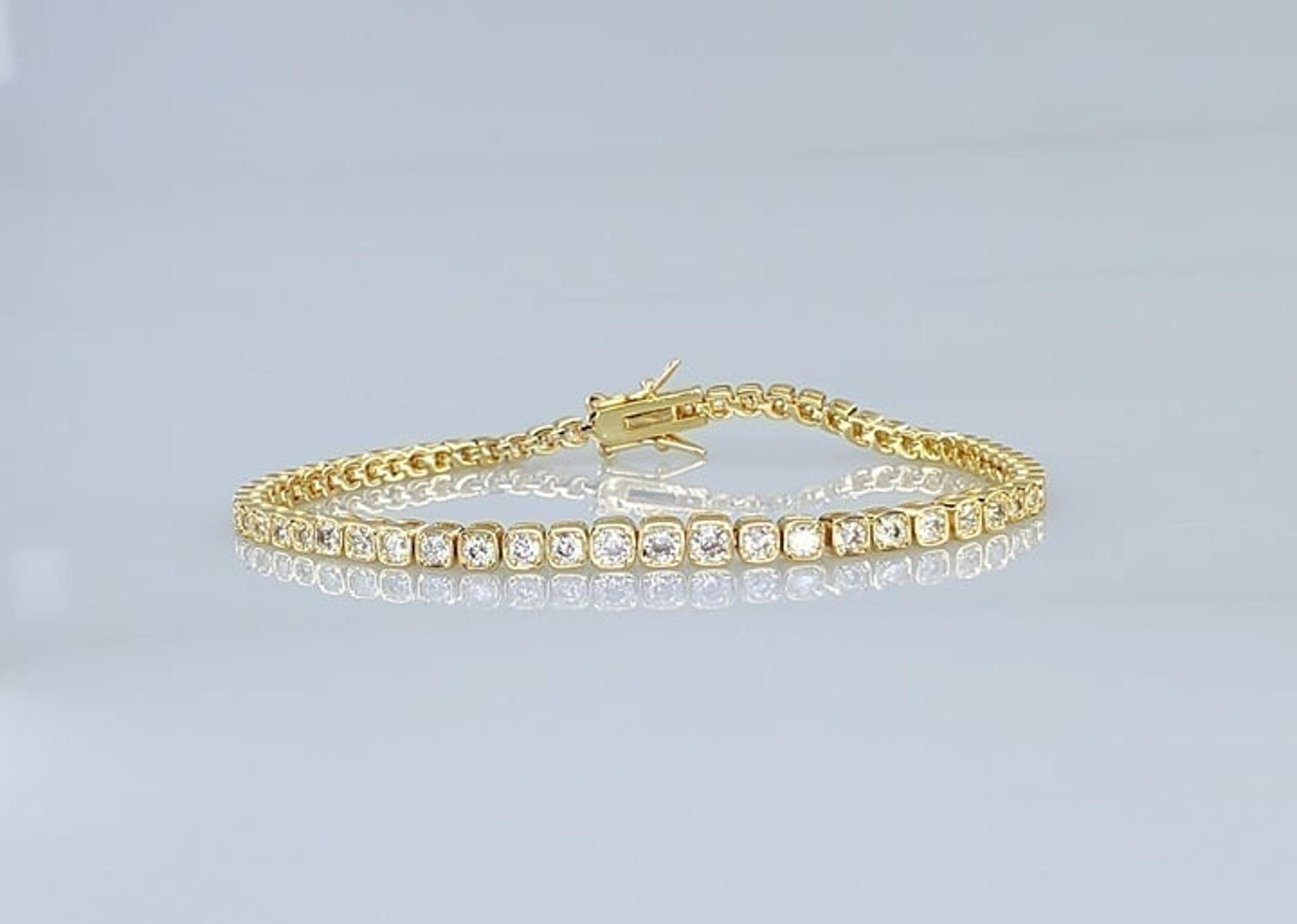 14K Gold 2ct Square Diamond Womens Tennis Bracelet 14 Karat Silver Jewelry 7"
