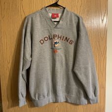 Men's NFL Dolphins Football Sweatshirt 90's Gray Size XL