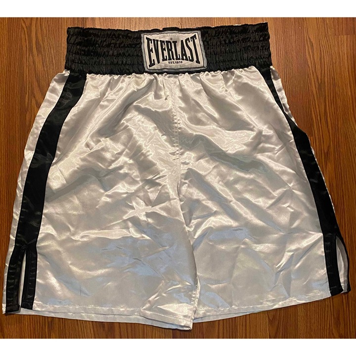 Everlast Boxing Trunks White Shorts Mens XL 9 Satin Shiny Y2K