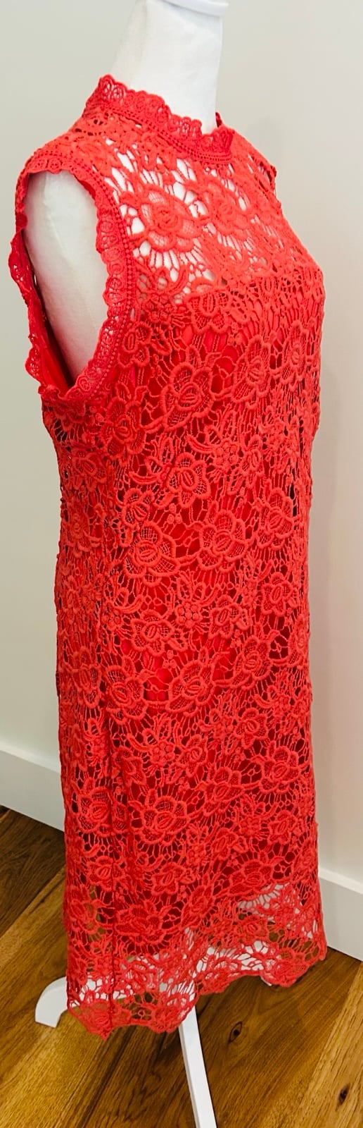 Nanette Lepore Fanciful Mock Neck Lace Dress Women size 10