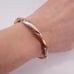 Vintage Sterling Silver Bangle Bracelet, Tri Color Toned Stackable Wrist Jewelry