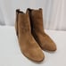 Dune London Women's Walker Boot Size 10 Block Heel Chelsea Pull On Tan Suede Y