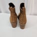 Dune London Women's Walker Boot Size 10 Block Heel Chelsea Pull On Tan Suede Y