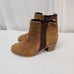 Dune London Women's Walker Boot Size 10 Block Heel Chelsea Pull On Tan Suede Y