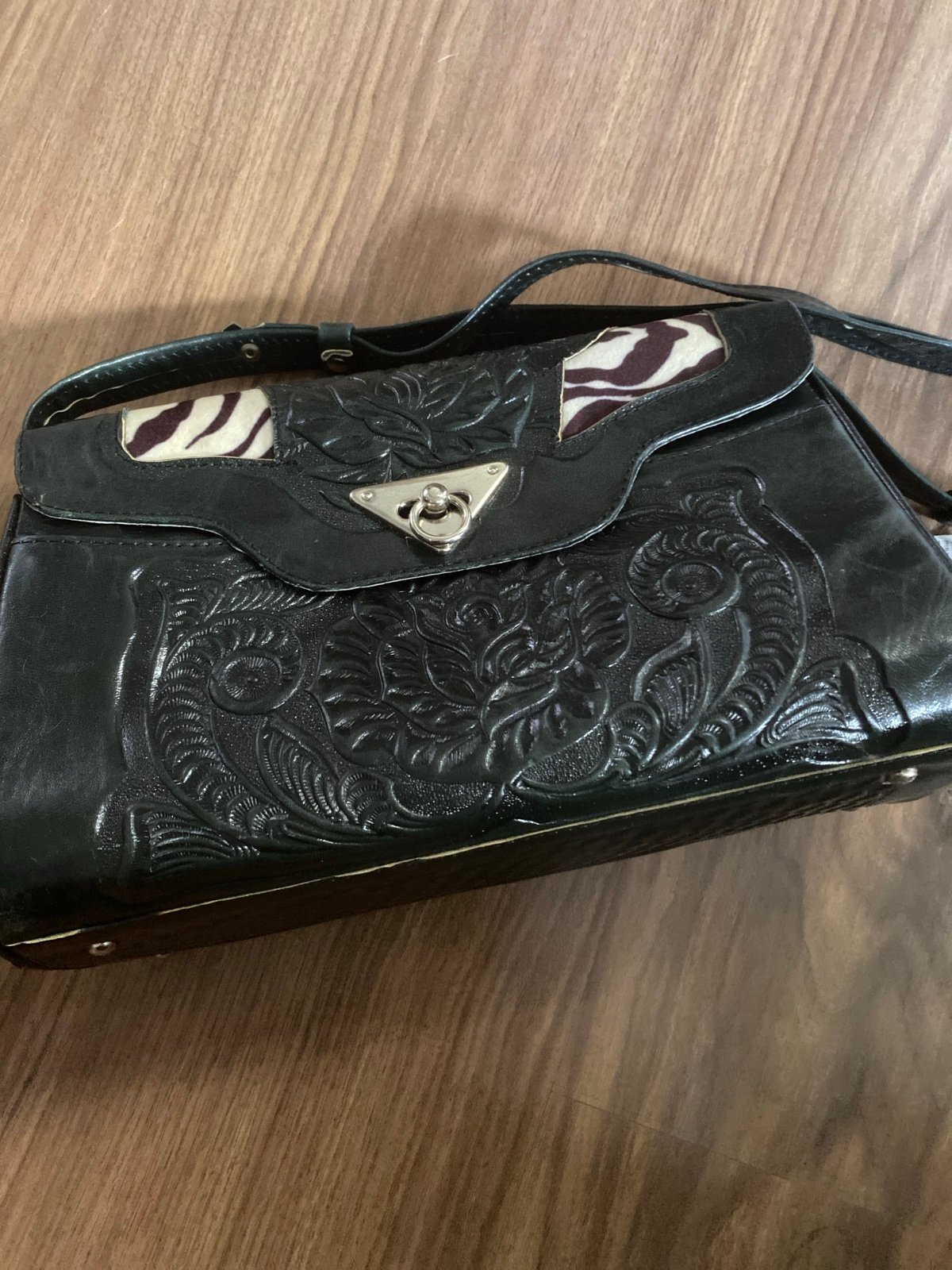 Real leather hand crafted purse