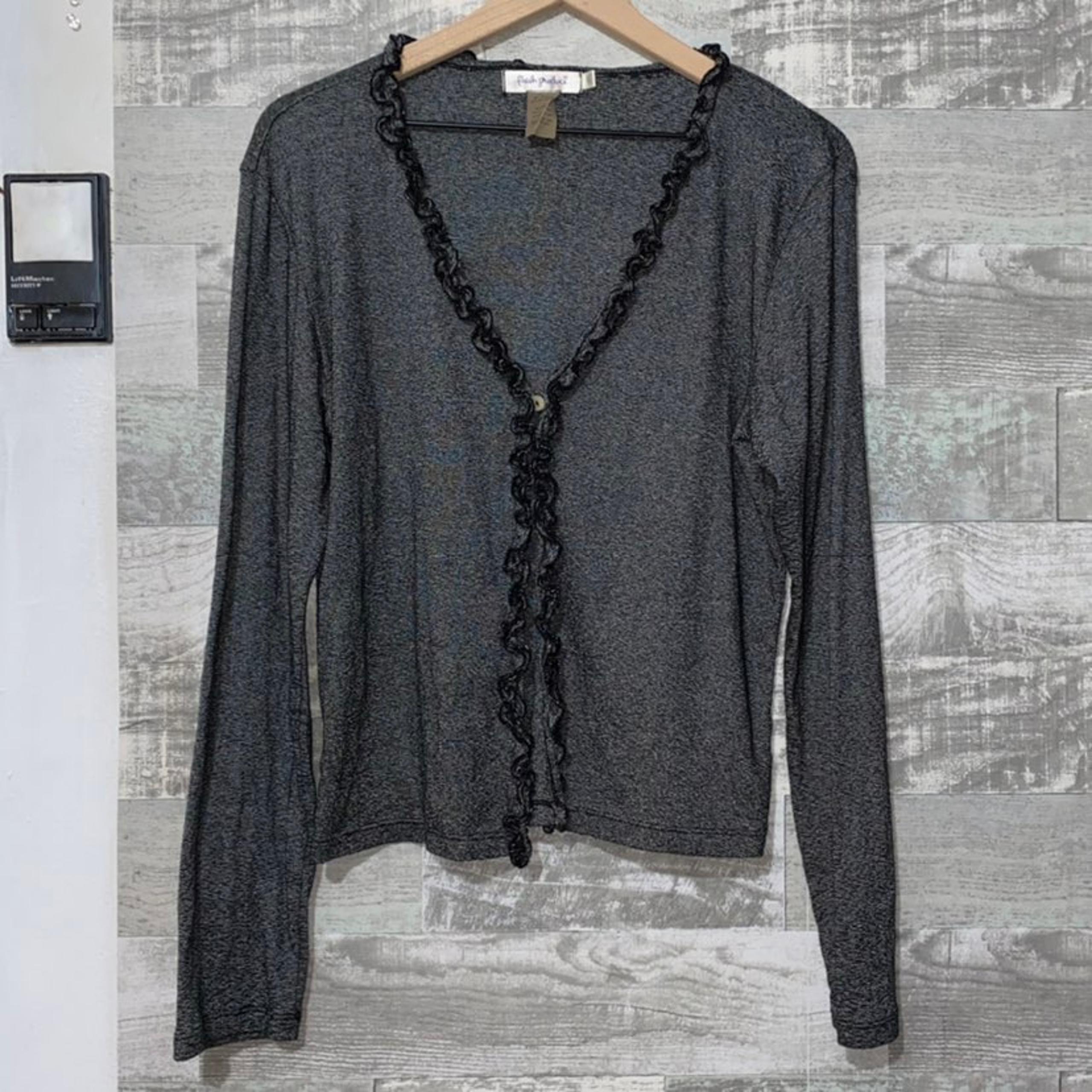 Fresh Produce Ruffle Cardigan Sweater LG