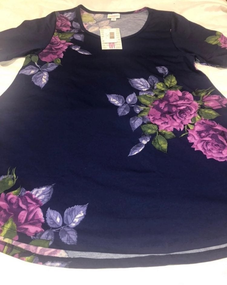 Lularoe Perfect T Tunic Huge Blush Rose Unicorn Shirt LLR XL 18-22 Plus New NWT
