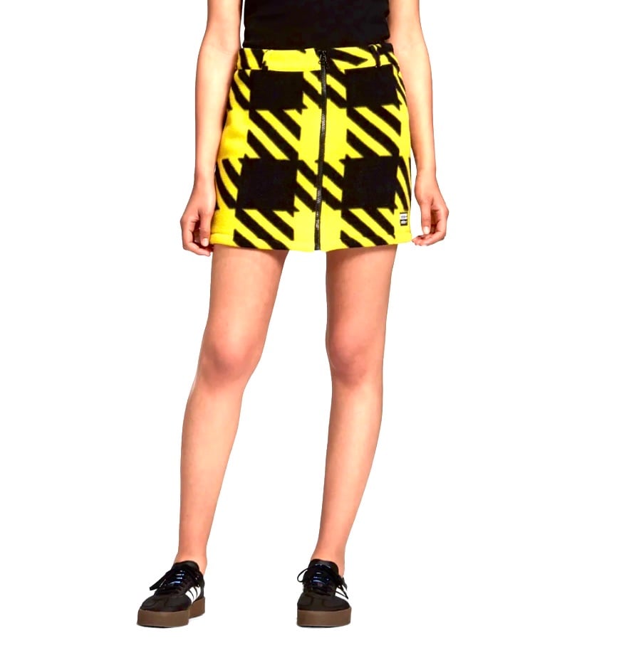 ADIDAS WOMEN'S R.Y.V. SKIRT, BLACK / BRIGHT YELLOW