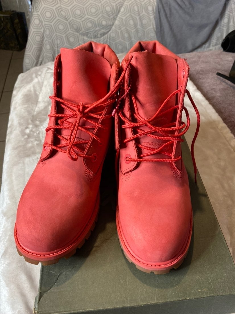 Pink timberland boots