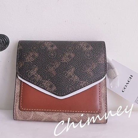 NWT Coach Wyn Small Wallet With Horse And Carriage Print Authentic