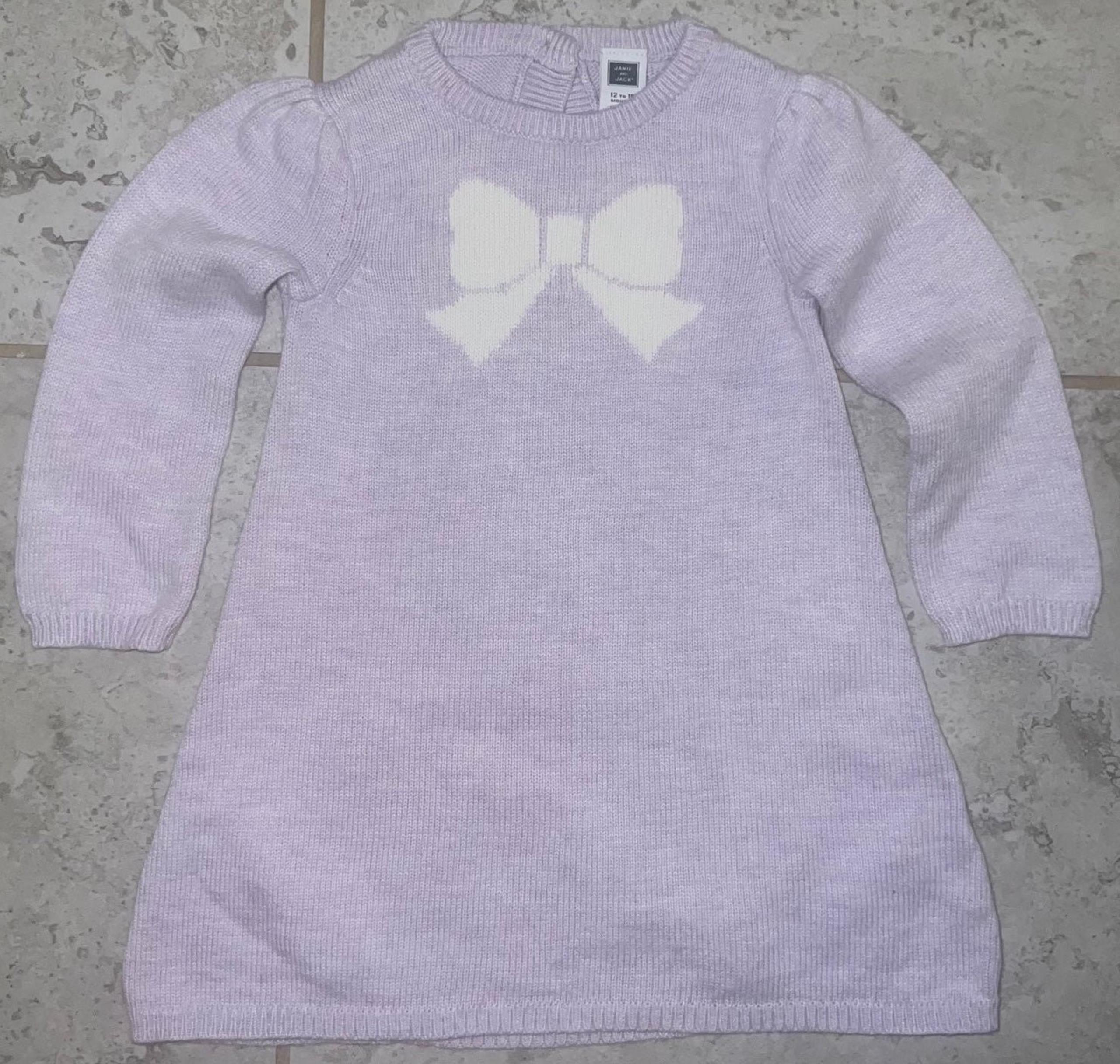 Janie And Jack Girl’s Coquette Bow Knit Sweater Dress NWOT