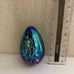 Glass Eye Studio Hand Blown Glass Ombre Iridescent Dichroic Egg Paperweight