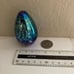 Glass Eye Studio Hand Blown Glass Ombre Iridescent Dichroic Egg Paperweight