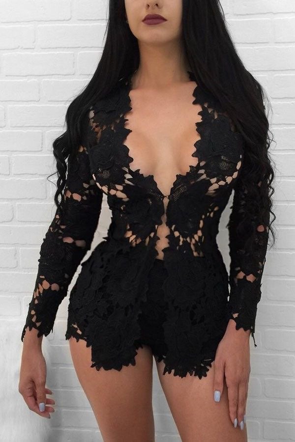 womans two piece lace outfit