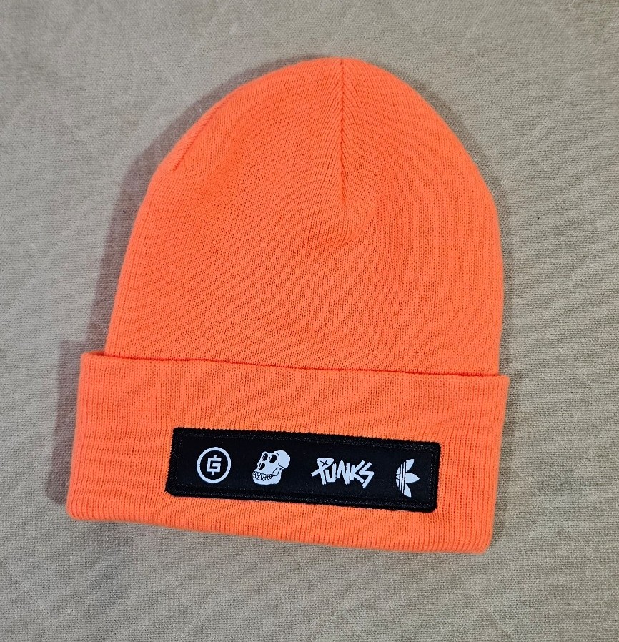 Adidas x Bored Ape Yacht Club Crypto Orange Winter Beanie!