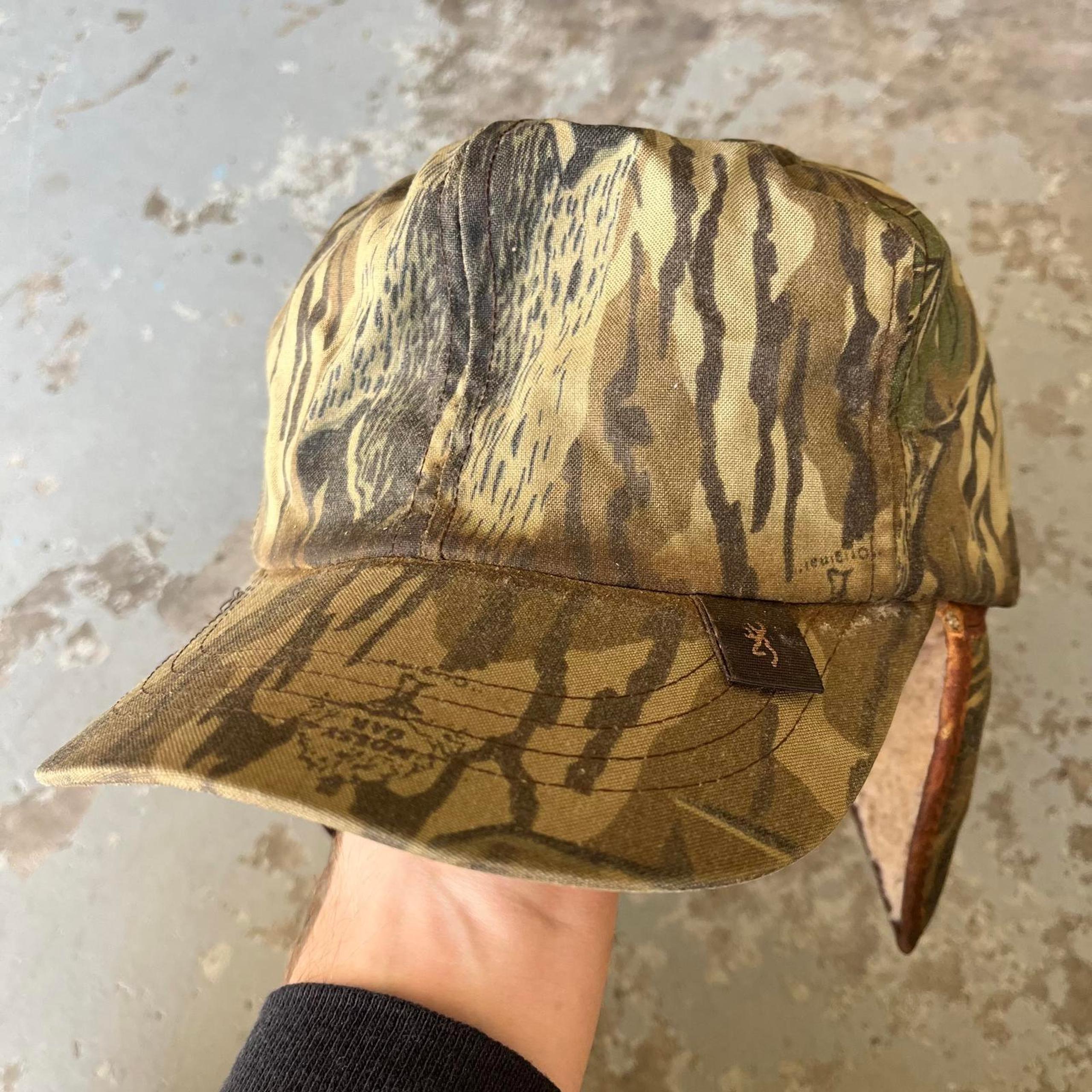 Vintage Browning Mossy Oak Original Camo Thinsulate Goretex Hat USA Made