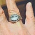 Sterling Silver 925 Cabochon Blue Cats Eye Ring 8 3/4