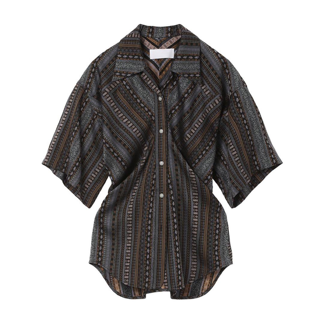 全ての Stripe Shirt Collar Open Jacquard トップス