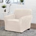 Velvet Plush Stretch Sleeve Beige Chair Furniture Protector 1 piece Sofa Cover