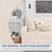Velvet Plush Stretch Sleeve Beige Chair Furniture Protector 1 piece Sofa Cover