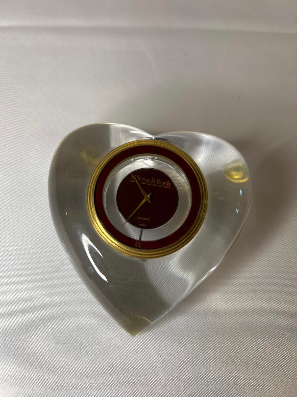 Heart-Shaped Crystal Clock by Villeroy and Bock