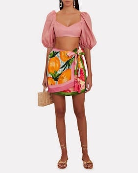 Farm Rio Fruit Scarves Mini Skirt