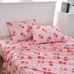 Bed Sheet Set Queen Pink Floral Printed Sheets Ultra Soft Queen 4 Pieces