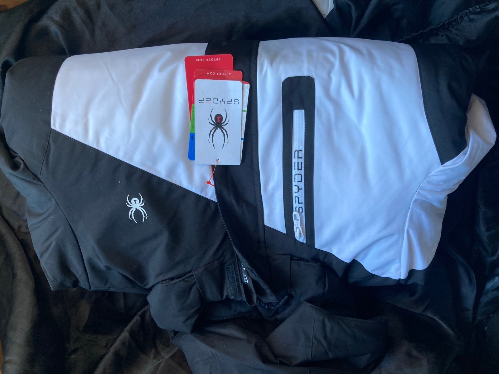 Spyder Insulated Ski Snowboard Jacket Coat-Black/White SMALL