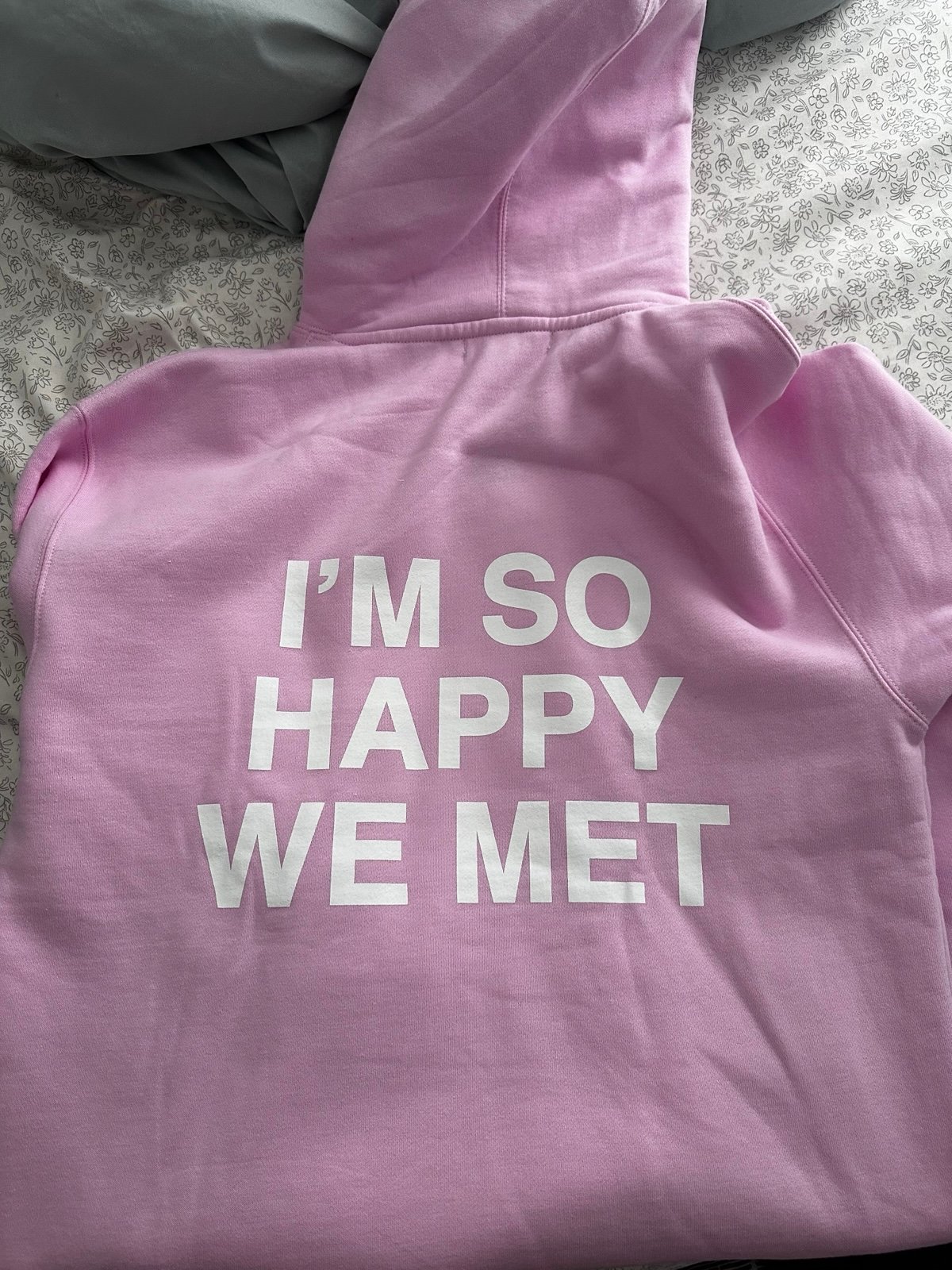 We’re Not Really strangers Cozy pink hoodie