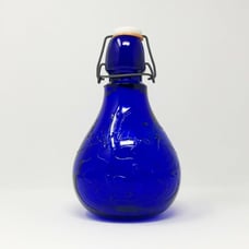 Rosenthal Netter Cobalt Blue Glass Duck Bottle With Hinged Lid Made In Italy