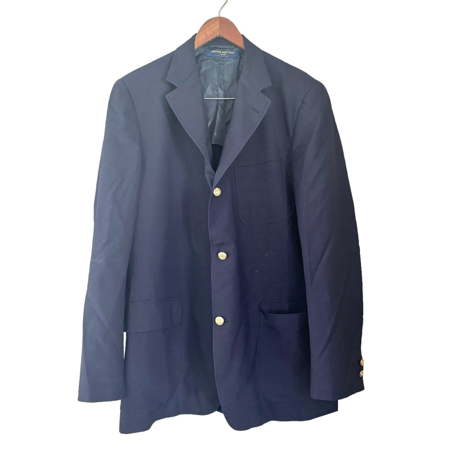 Brooks Brothers 346 3 Button Lightweight Suit Jacket Blue Size 44 Long