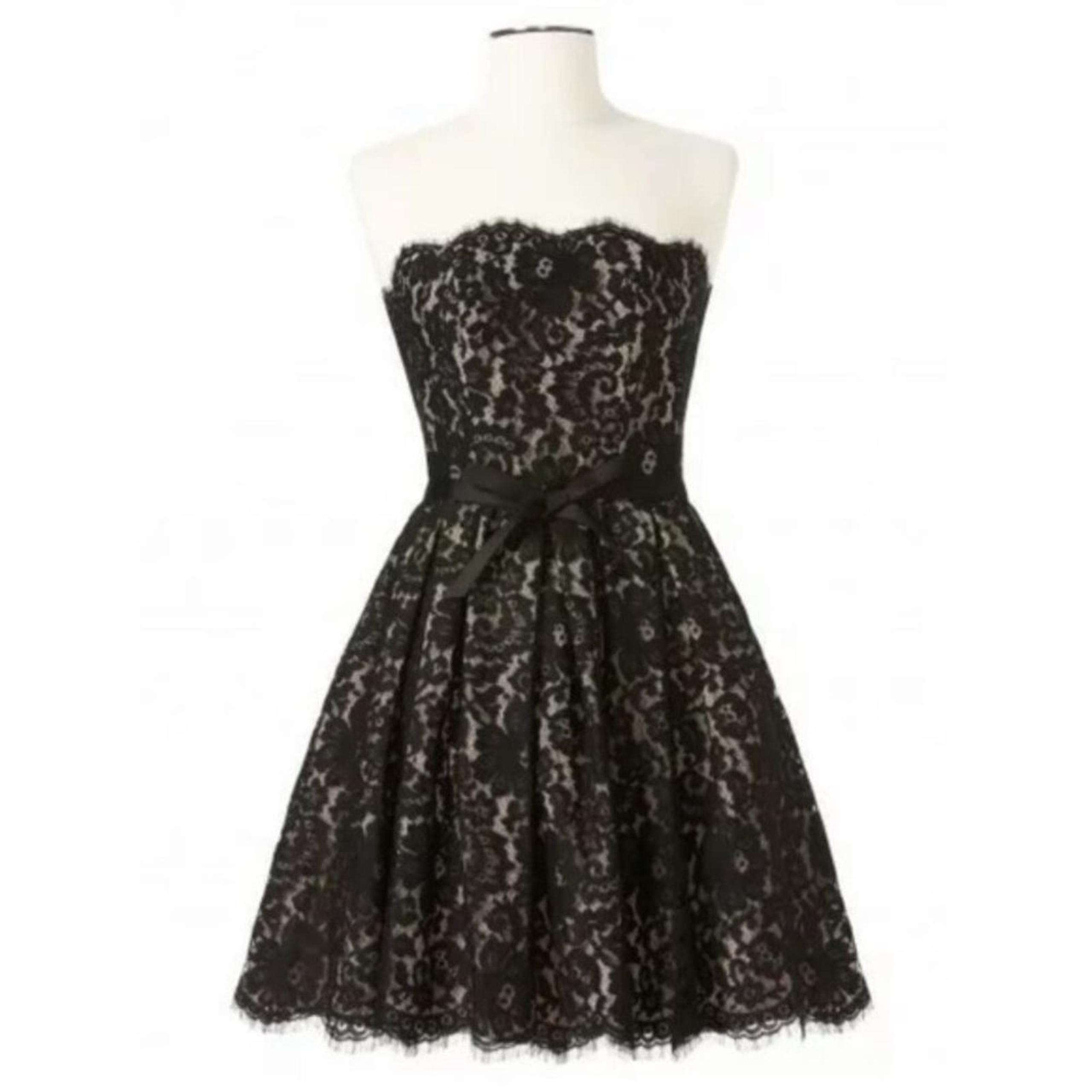 Neiman Marcus Robert Rodriguez Target Women's Black Lace Strapless Dress Size 4