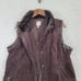 J.Jill Womens Faux Fur Collar Brown Vest L/P Petite Jacket