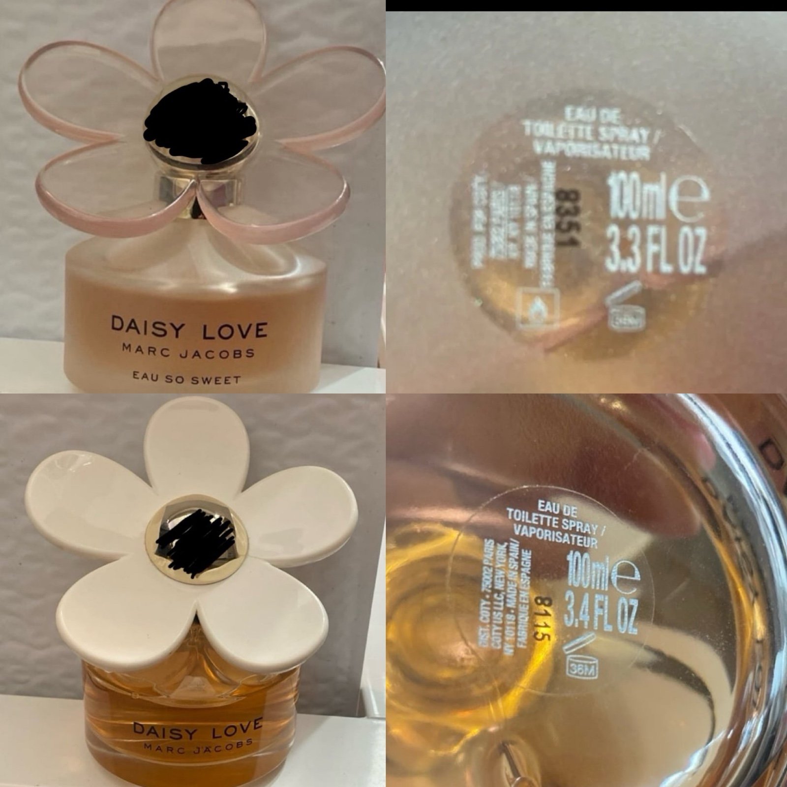 3.4oz Marc Jacobs perfumes - Daisy Love & Daisy Love Eau So Sweet - free ship