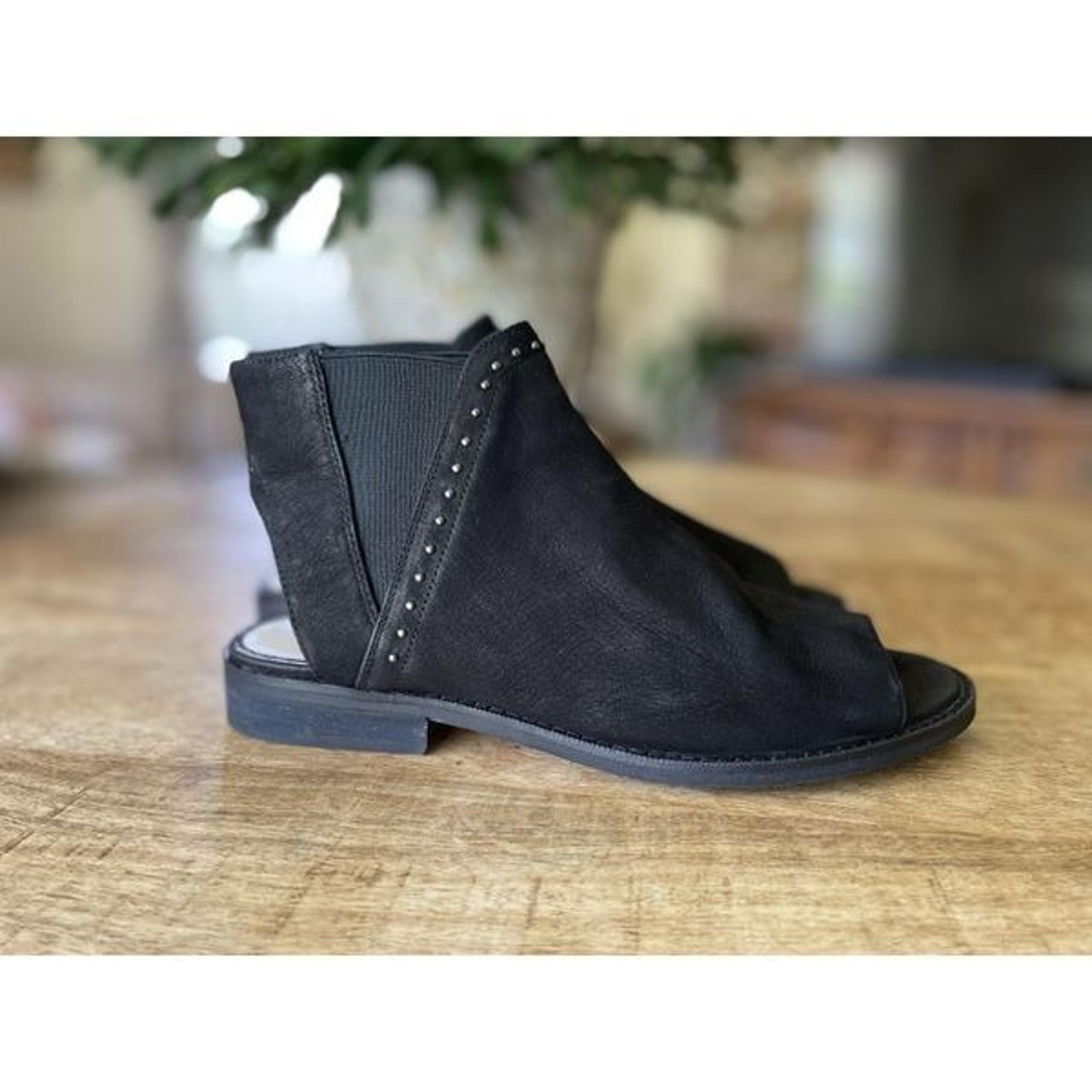 Sole Society Womens Birty Ankle  Black Leather Open Toe Boots  Sandals shoes 7 M