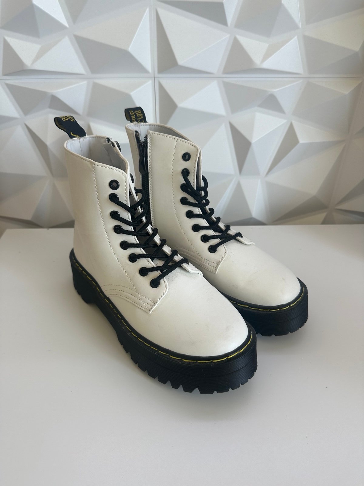 SHEIN White Combat Boots