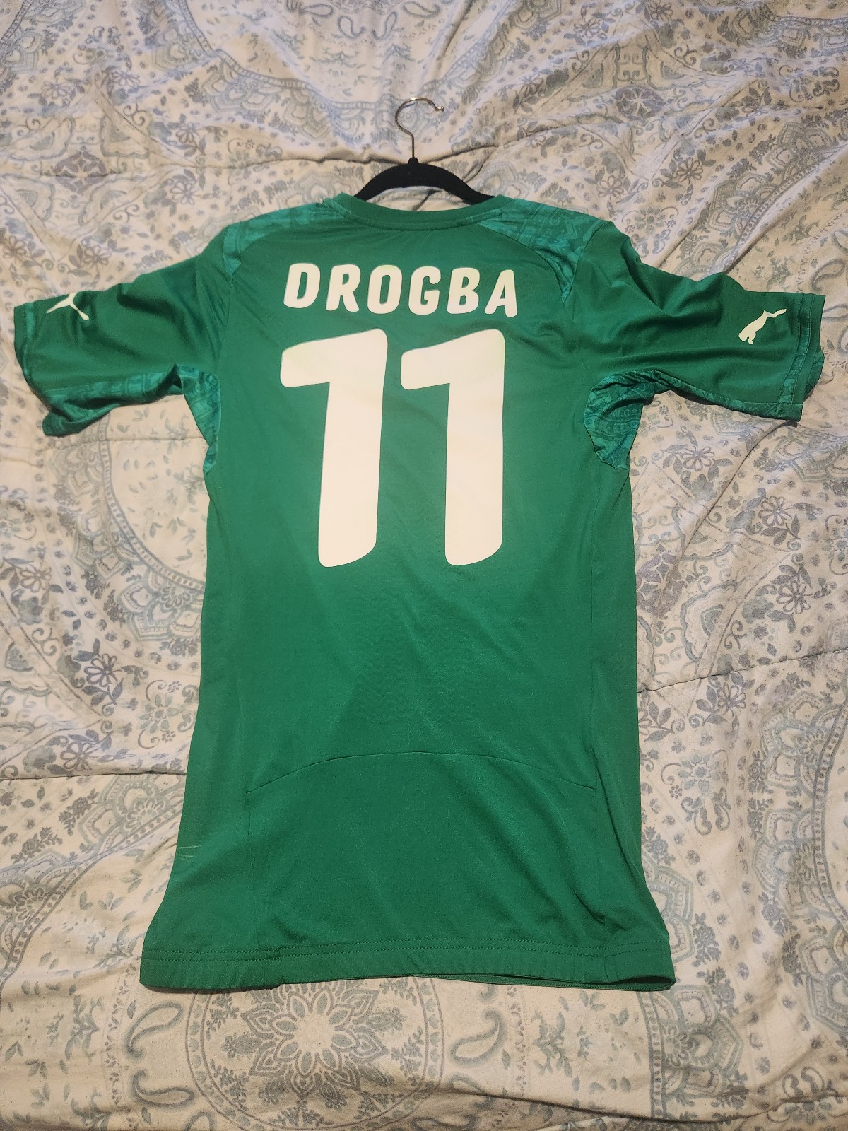 Ivory Coast 2014/2015 Drogba Player Issue ACTV Fit Away Soccer Jersey Size L