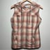 Pendleton Women 100% Virgin Wool Vest Jacket Large Pink Brown Hooded Western