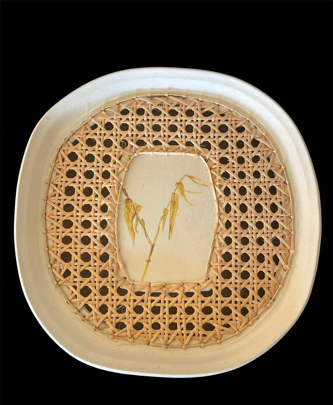 Cane & Ceramic Wall Decor