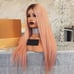 sexyslayqueen pink lace wig brown roots