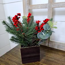 Christmas floral bouquet table decor