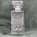 Vtg Heavy Glass Crystal Decanter Square Stopper Liquor Bottle Diamond Pattern