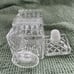 Vtg Heavy Glass Crystal Decanter Square Stopper Liquor Bottle Diamond Pattern